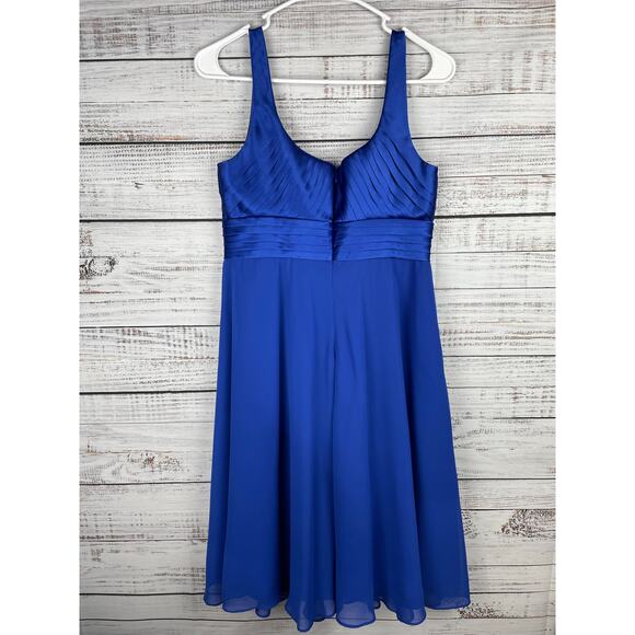 Eliza J Blue Babydoll Fit and Flare Midi Dress Sz 6 Y2K Formal Prom Dance Fairy - Picture 5 of 8